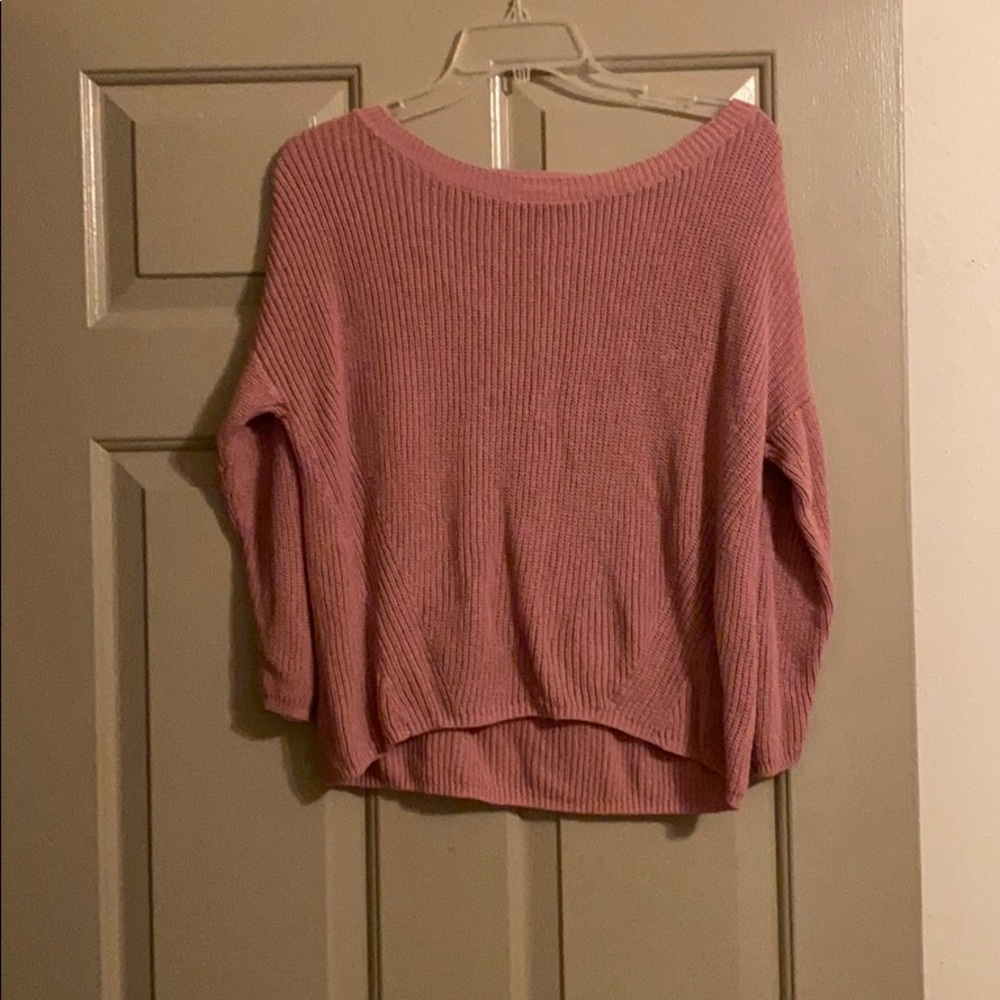 EUC Express Medium Mauve long crop sweater